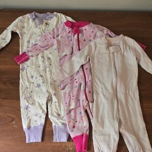 Set of Three Organic Cotton Footless Pajamas